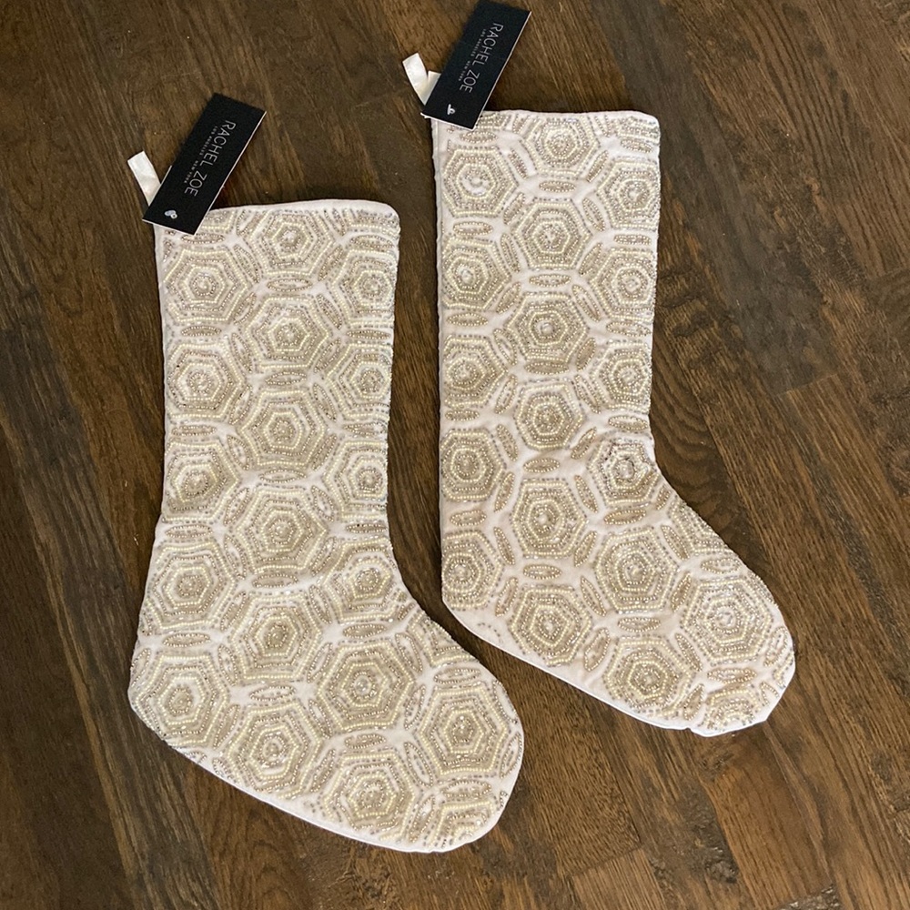 Rachel Zoe beaded Christmas stockings